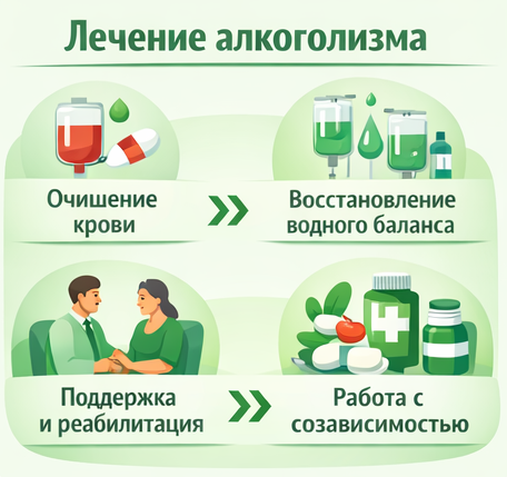 лечение алкоголизма в Партизанске этапы